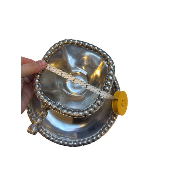 Mexican Silver/Pewter Plate, Serving Bowl & Knife - Picture 7 of 16